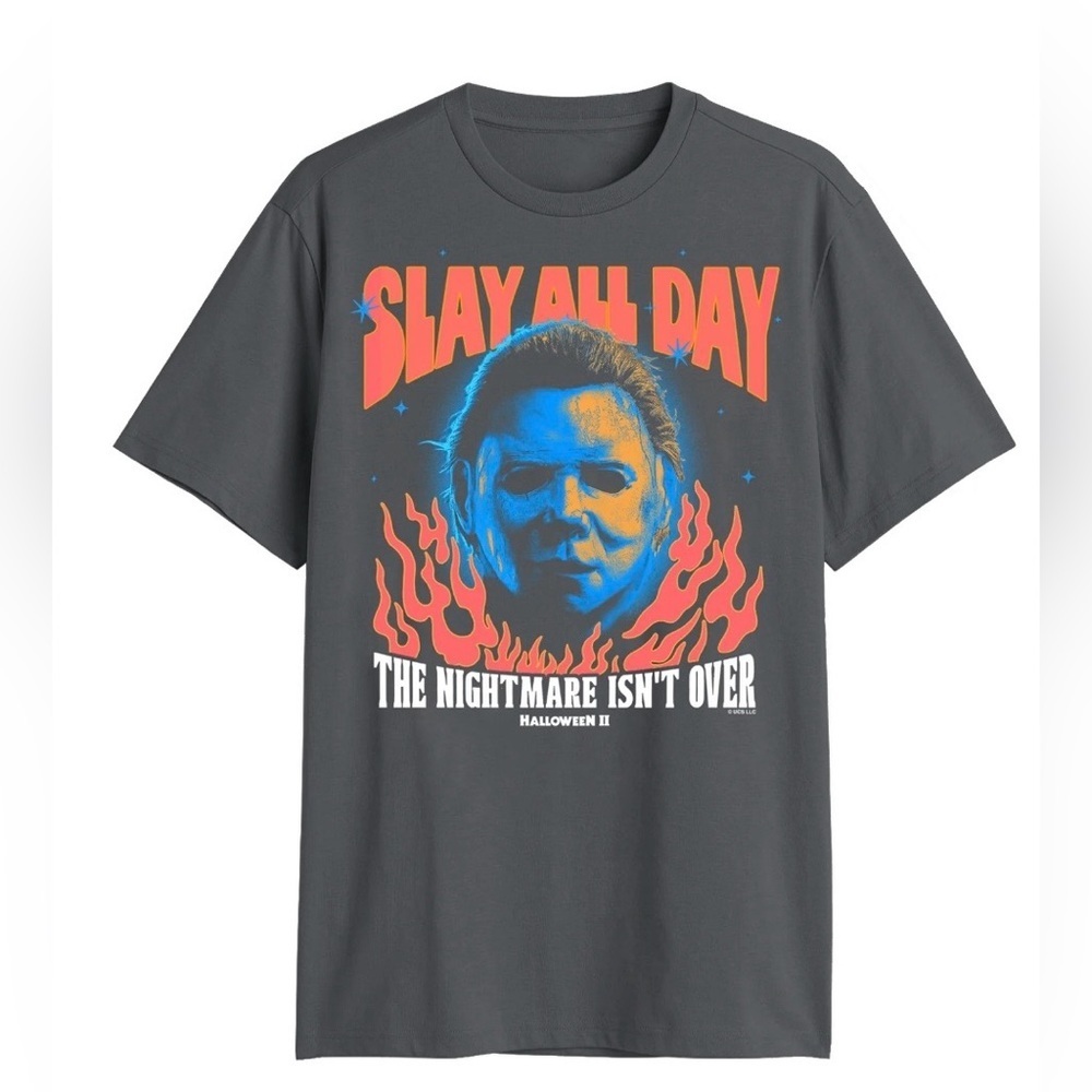 Halloween II, Men's & Big Men's Graphic Tee with Short Sleeves, Most Fiery Mask